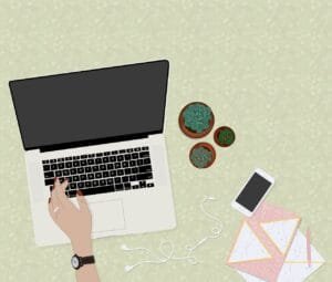 this image contains a laptop and a mobile which can help you to Learn digital marketing as an elder person 